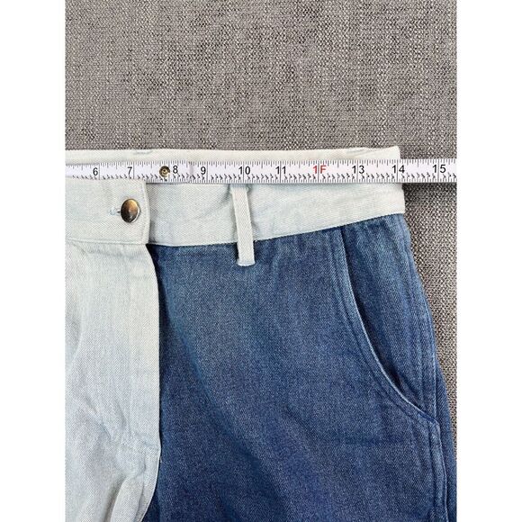 KkCo Jeans Womens Two Tone Blue Colorblock Carpenter Cargo Pants - Sz 25 - Picture 4 of 11